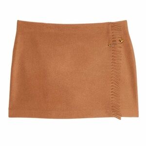 PINK Victoria's Secret Camel Mini Skirt with Safety Pin Accent